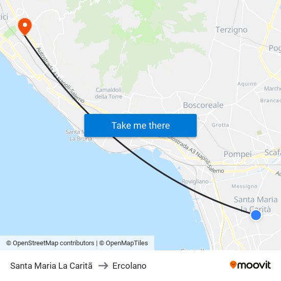 Santa Maria La Caritã to Ercolano map