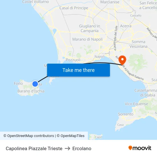 Capolinea Piazzale Trieste to Ercolano map