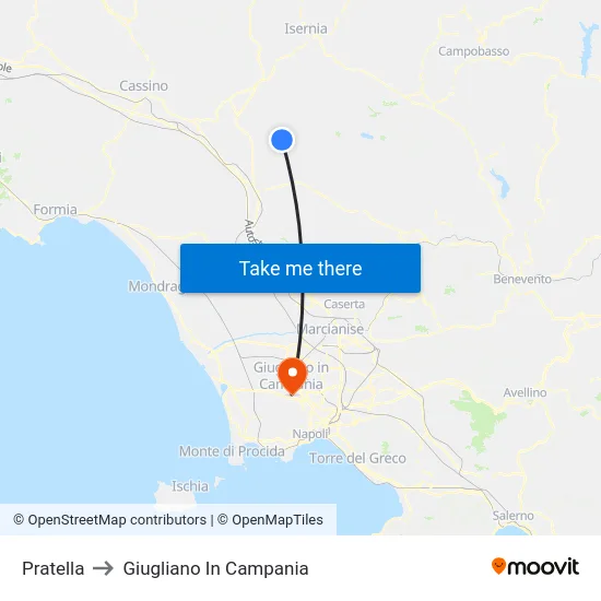 Pratella to Giugliano In Campania map