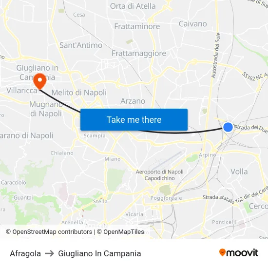 Afragola to Giugliano In Campania map