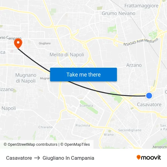 Casavatore to Giugliano In Campania map
