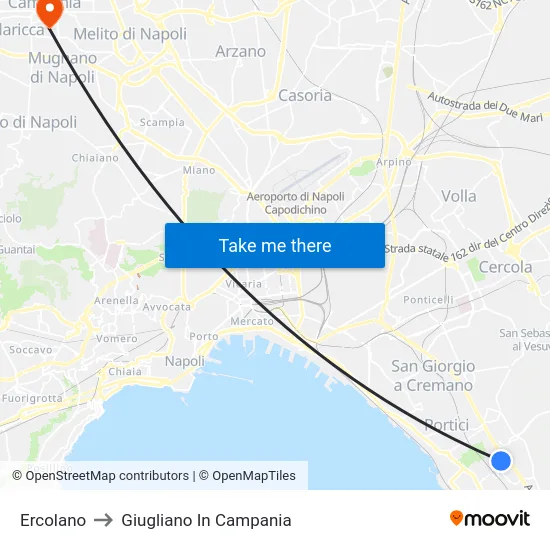 Ercolano to Giugliano In Campania map