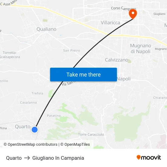 Quarto to Giugliano In Campania map