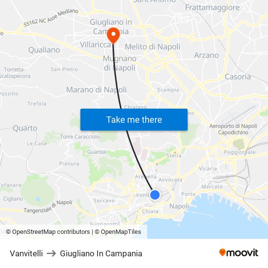 Vanvitelli to Giugliano In Campania map