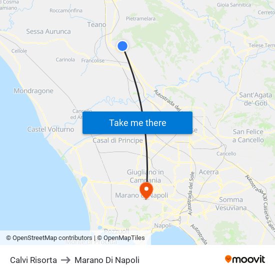 Calvi Risorta to Marano Di Napoli map