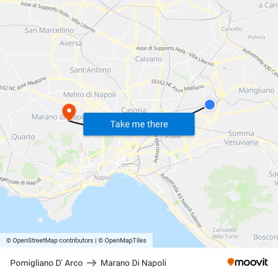 Pomigliano D' Arco to Marano Di Napoli map