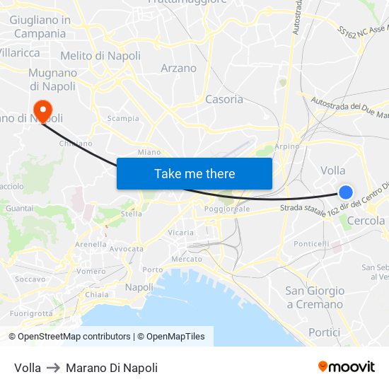 Volla to Marano Di Napoli map
