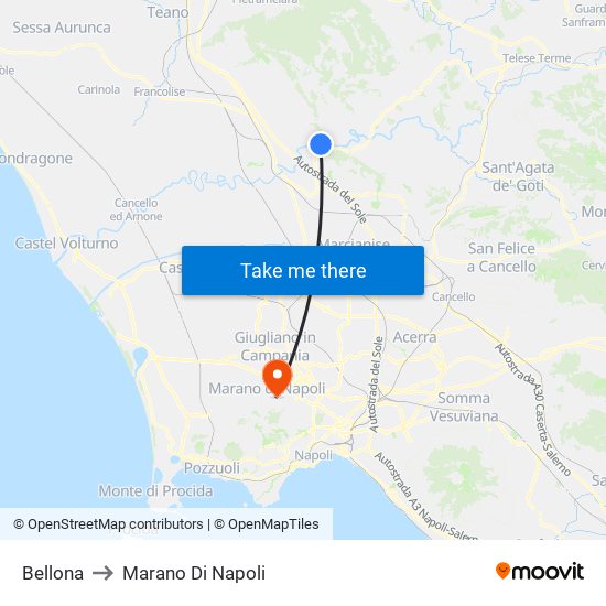 Bellona to Marano Di Napoli map