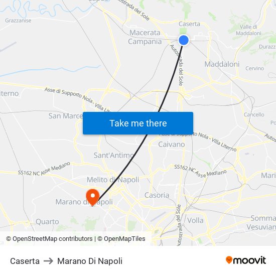 Caserta to Marano Di Napoli map