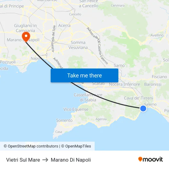 Vietri Sul Mare to Marano di Napoli map