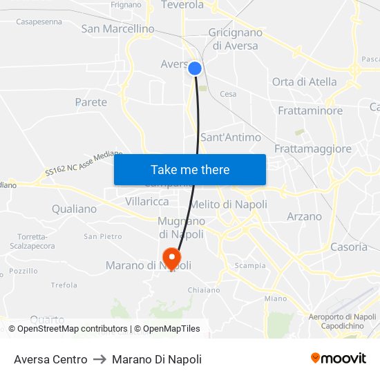 Aversa Centro to Marano Di Napoli map