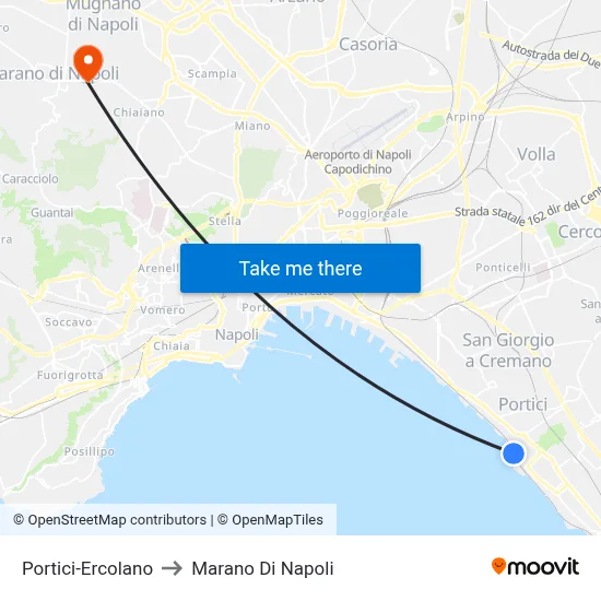 Portici-Ercolano to Marano di Napoli map