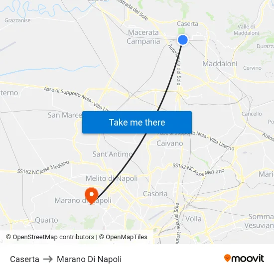 Caserta to Marano di Napoli map