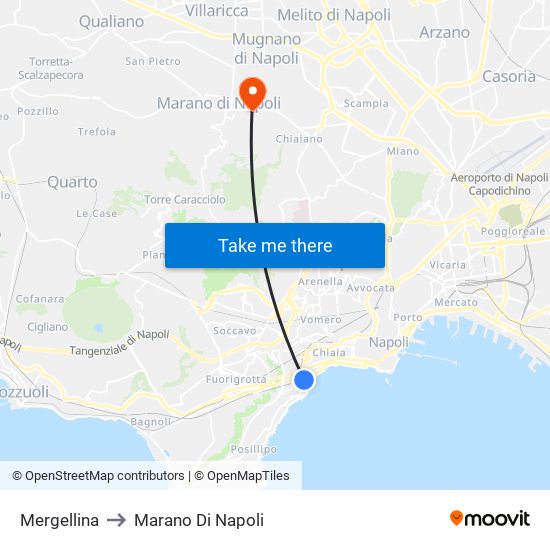 Mergellina to Marano Di Napoli map