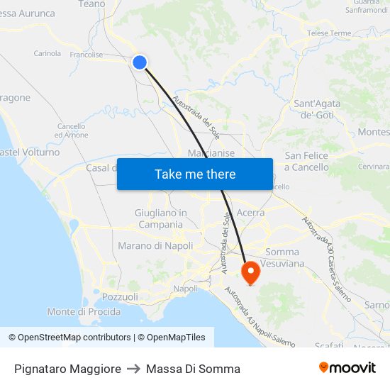 Pignataro Maggiore to Massa Di Somma map