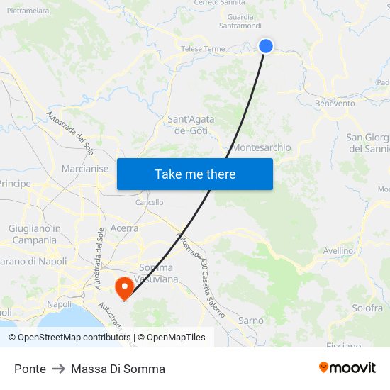 Ponte to Massa Di Somma map