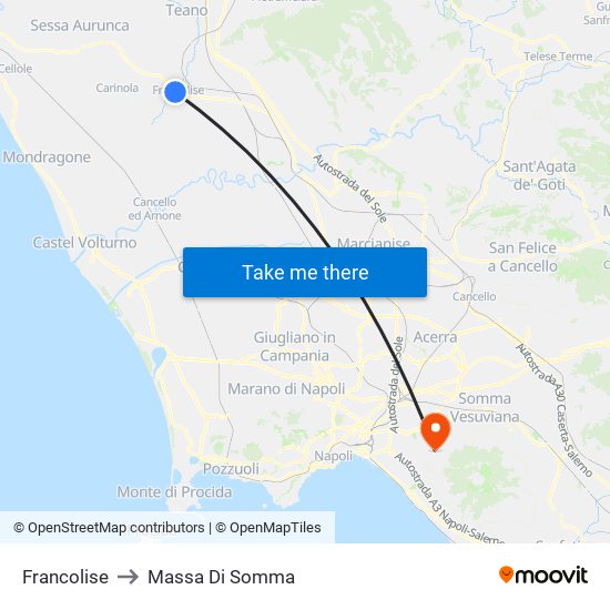 Francolise to Massa Di Somma map