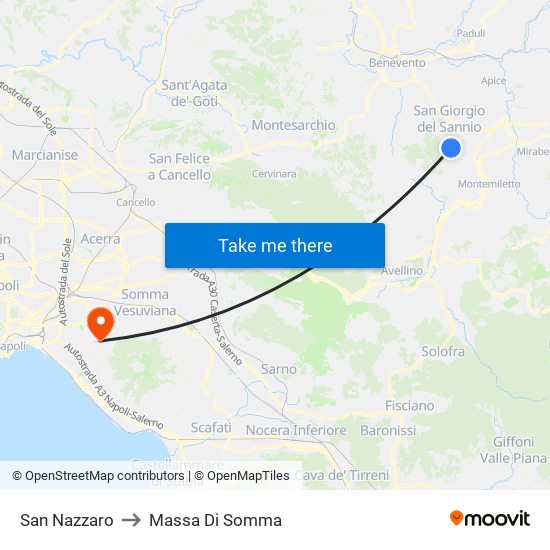 San Nazzaro to Massa Di Somma map