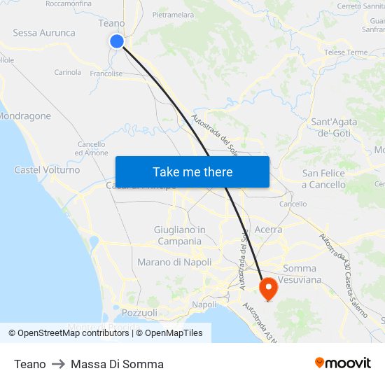 Teano to Massa Di Somma map