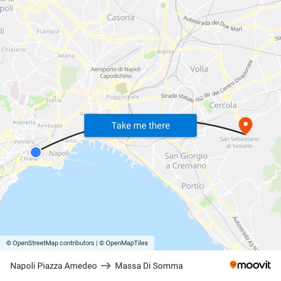 Napoli Piazza Amedeo to Massa Di Somma map