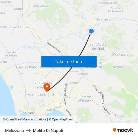 Melizzano to Melito Di Napoli map