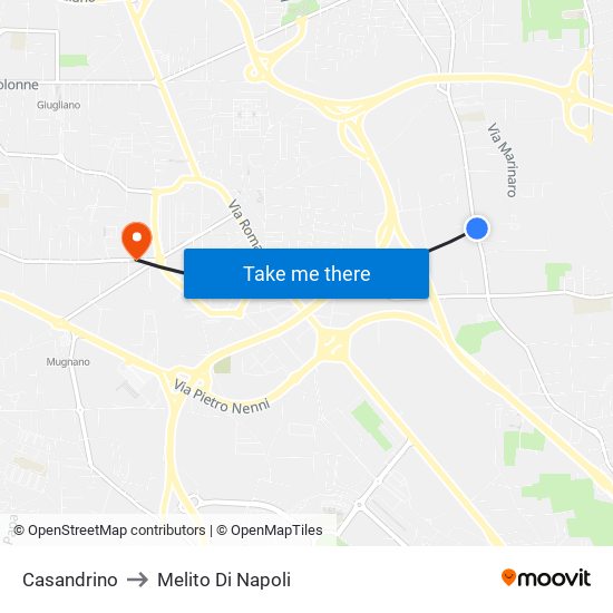 Casandrino to Melito Di Napoli map