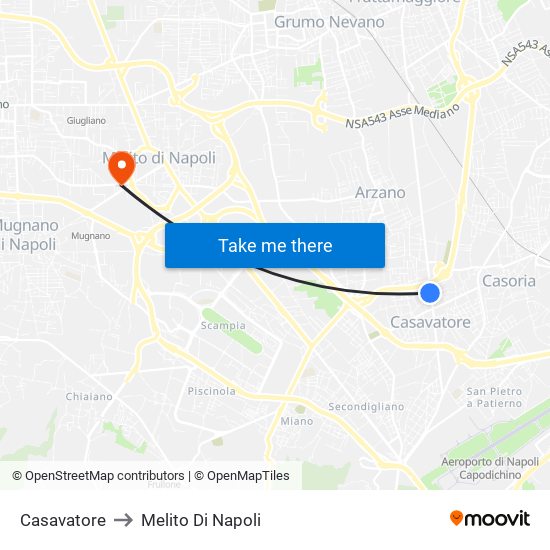 Casavatore to Melito Di Napoli map