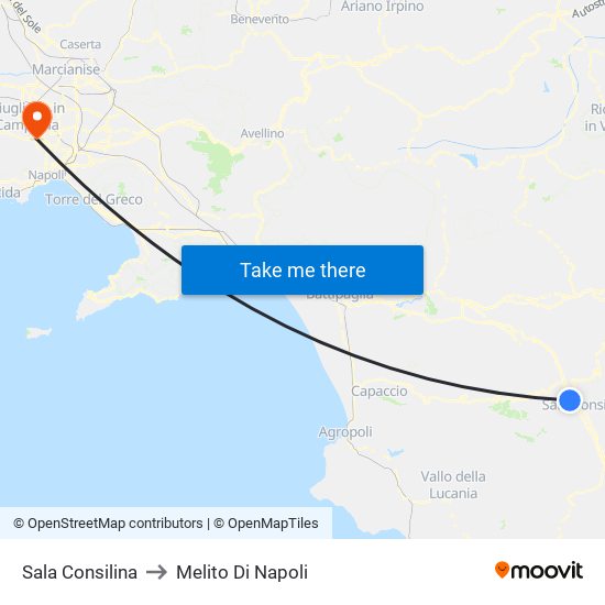 Sala Consilina to Melito Di Napoli map
