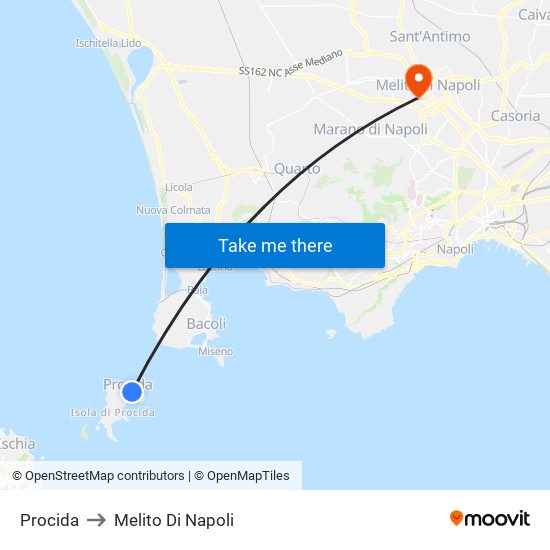 Procida to Melito Di Napoli map