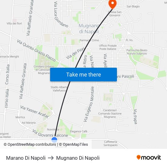 Marano Di Napoli to Mugnano Di Napoli map