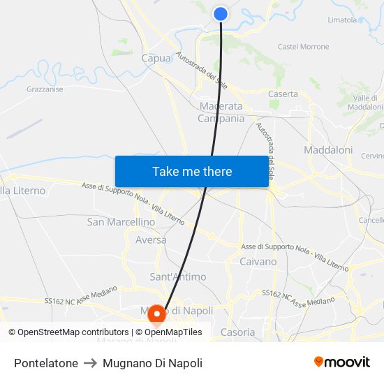Pontelatone to Mugnano Di Napoli map