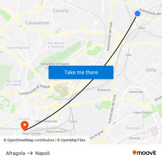 Afragola to Napoli map