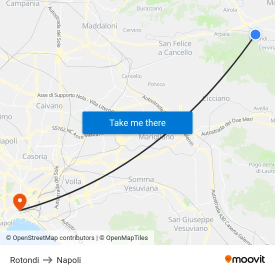 Rotondi to Naples map