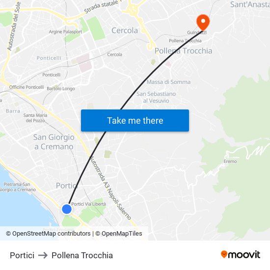 Portici to Pollena Trocchia map