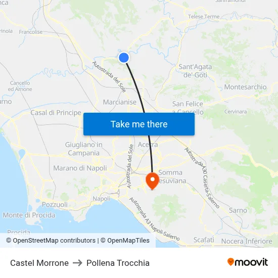 Castel Morrone to Pollena Trocchia map