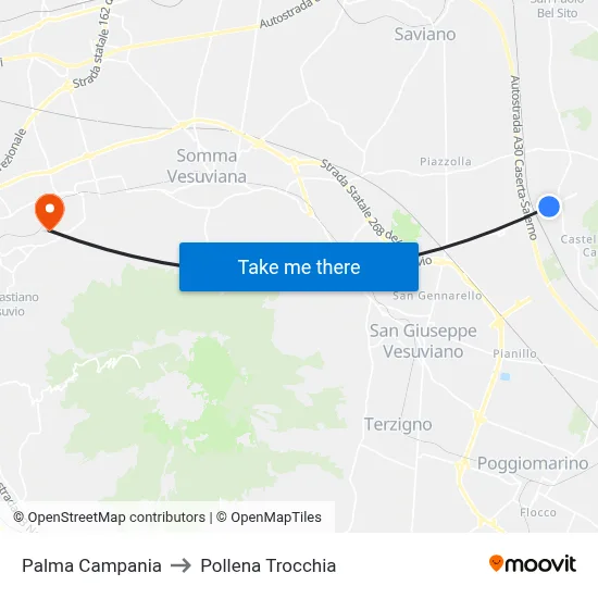 Palma Campania to Pollena Trocchia map
