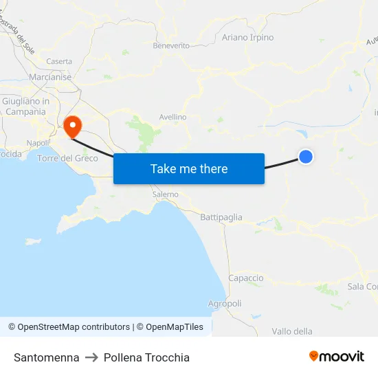 Santomenna to Pollena Trocchia map