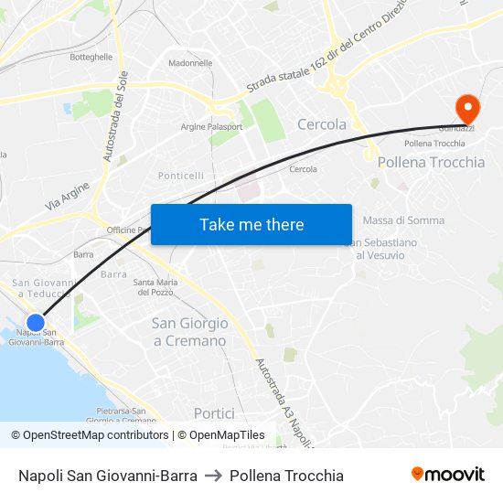 Napoli San Giovanni-Barra to Pollena Trocchia map