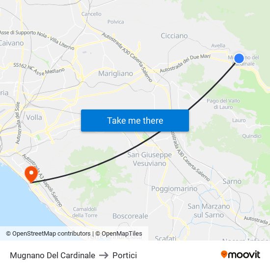 Mugnano Del Cardinale to Portici map