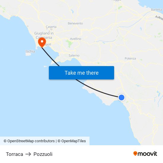 Torraca to Pozzuoli map