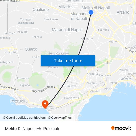 Melito Di Napoli to Pozzuoli map