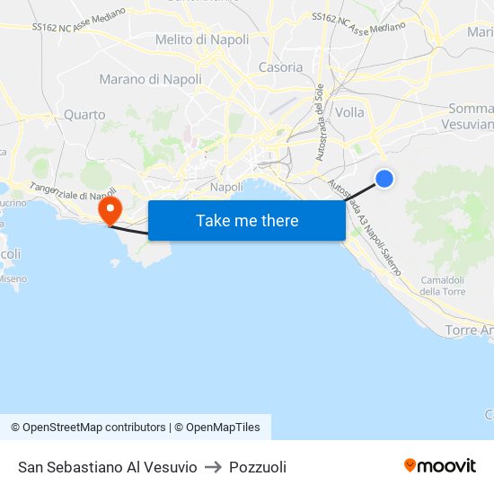 San Sebastiano Al Vesuvio to Pozzuoli map