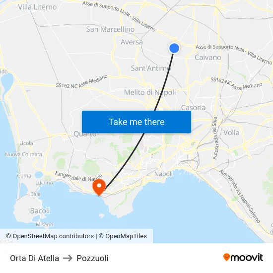 Orta Di Atella to Pozzuoli map