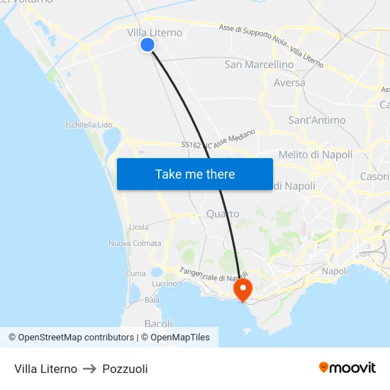 Villa Literno to Pozzuoli map
