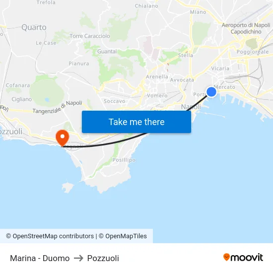 Marina - Duomo to Pozzuoli map