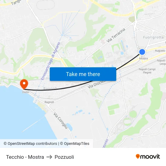 Tecchio - Mostra to Pozzuoli map