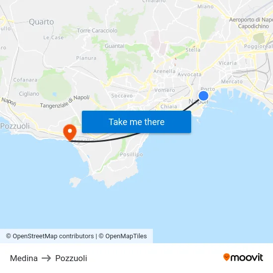 Medina to Pozzuoli map