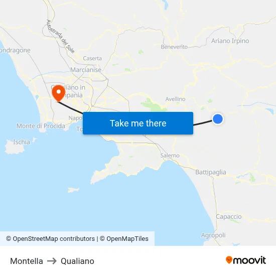 Montella to Qualiano map