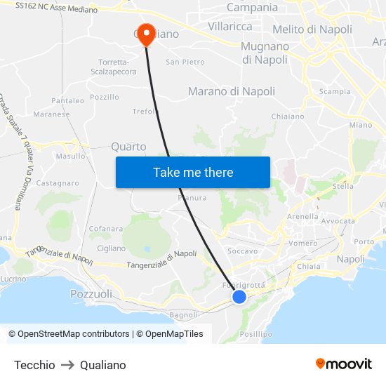 Tecchio to Qualiano map