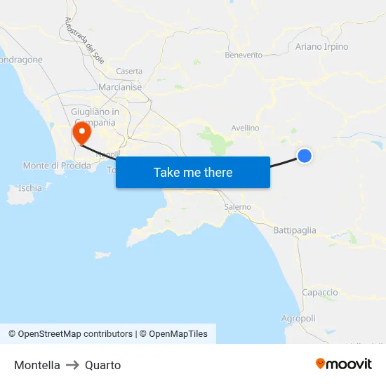 Montella to Quarto map